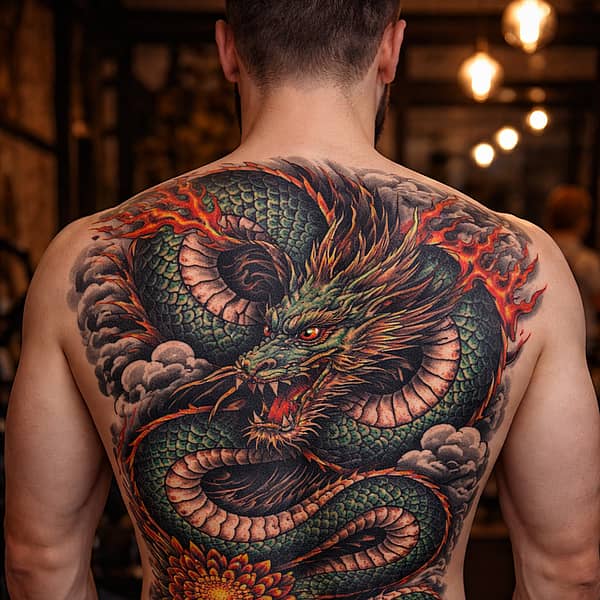 Ideas de tatuajes de dragón en black and grey y con influencia japonesa