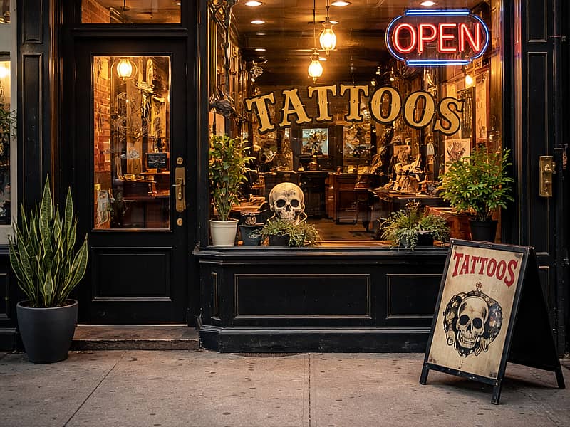 Listados de estudios de tatuajes con fotos de perfil, valoraciones y descubrimiento local